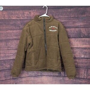 Reason Brand Corduroy Newport Brown Puffer Jacket Mens Size Medium